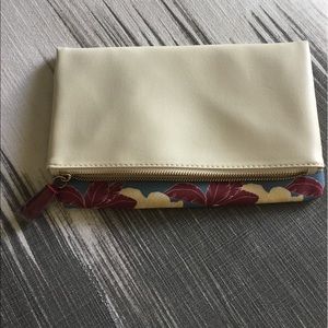 Foldover Clutch - Ivory & Bloom Print